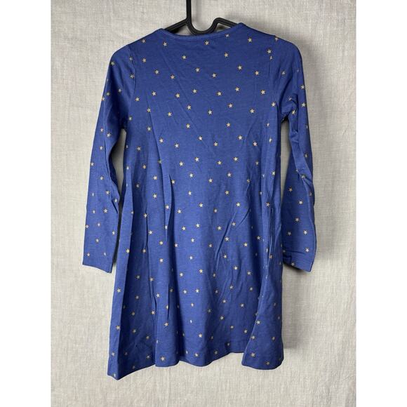 Mini Boden Santa and Reindeer Christmas Applique Dress Blue Girls Size 8-9Y - Picture 5 of 5